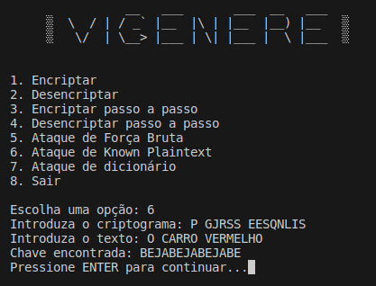 Vigenère Known Plaintext