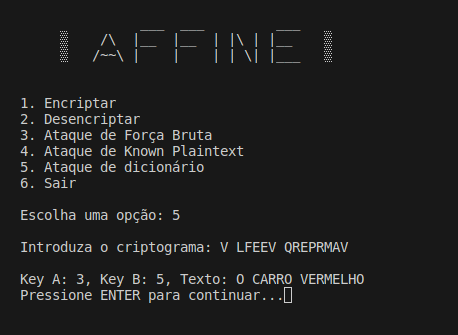Affine Dictionary Attack