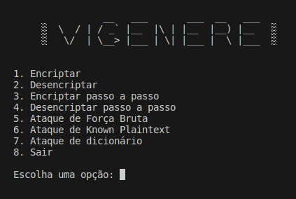 Vigenère Submenu