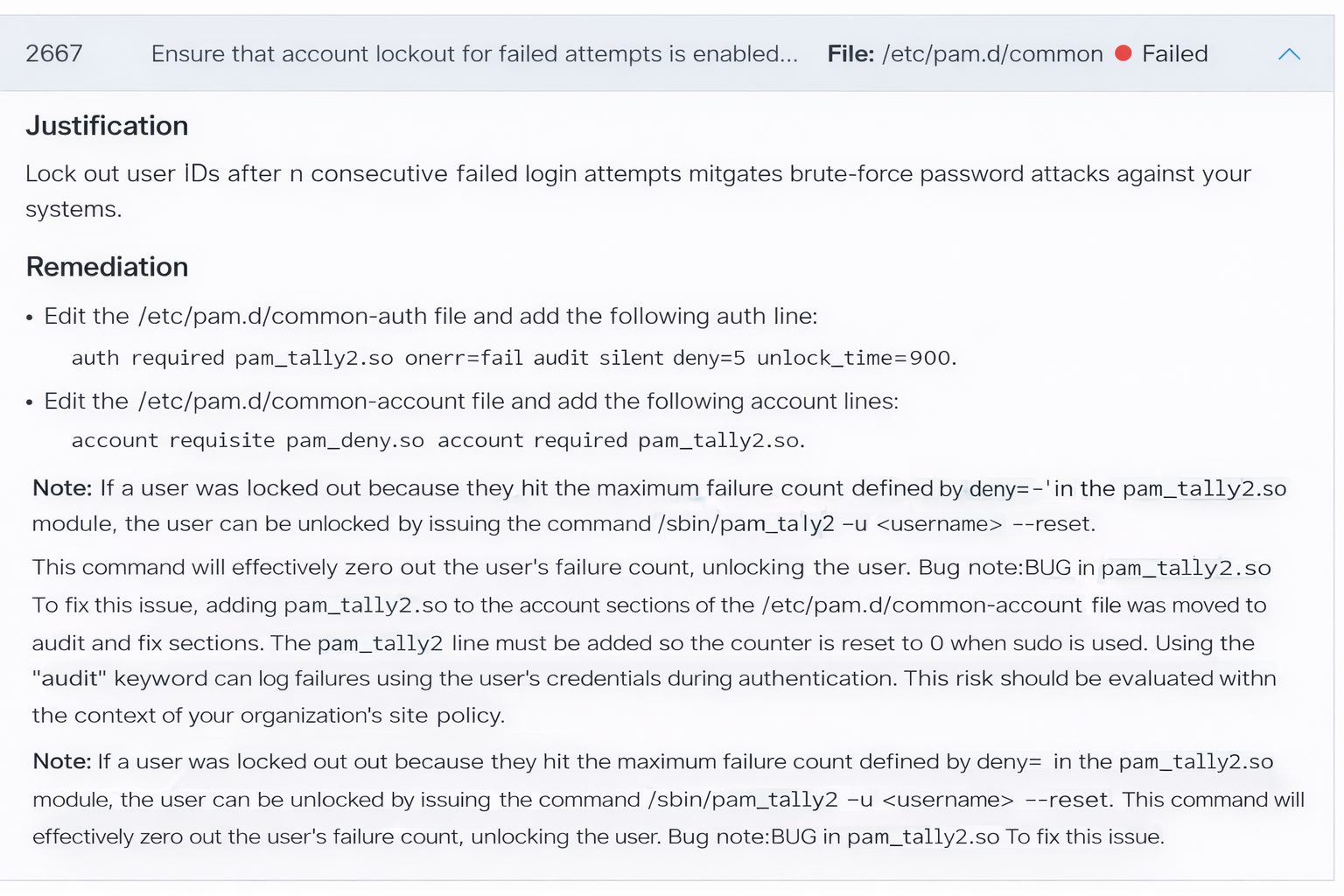 Rule 2667 — Account lockout misconfiguration and PAM remediation guidance