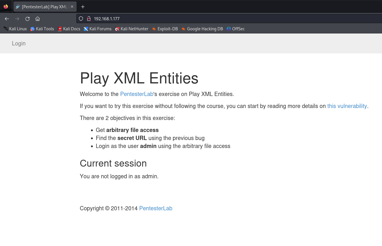 Web login page