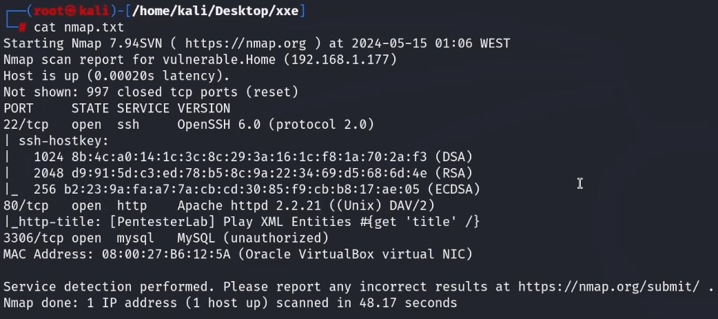 Nmap results
